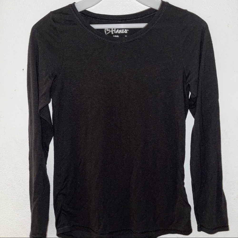 Hanes Pre-Owned Children’s Long-Sleeve Black Shirt (Size L)
